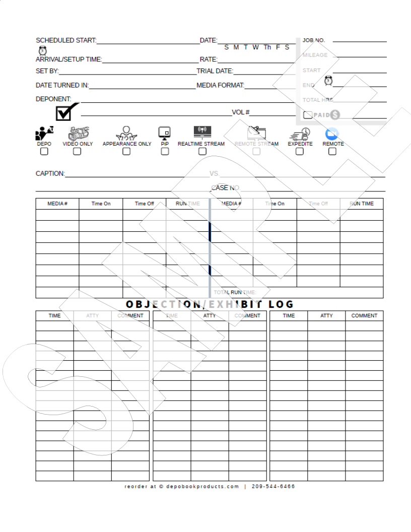 **NEW** Depobook Video Log Book